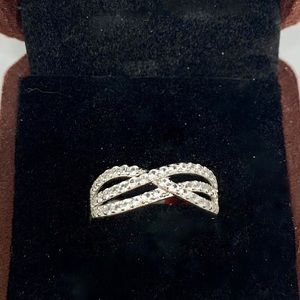 White Sapphire Ring Size 7 - 100% 925 S. Silver Lab Developed Pure Sapphire